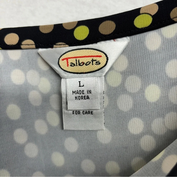 Talbots Dot Midi Skirt A Line Stretchy Rayon Spandex - Picture 3 of 6